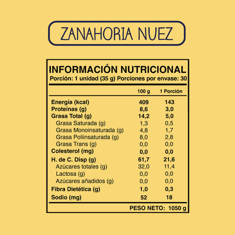 Barrita sabor Zanahoria Nuez 30 unidades Wild Soul