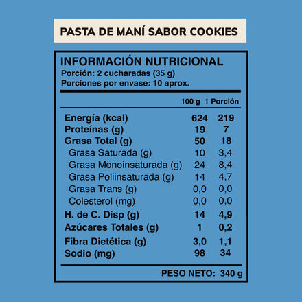 Mantequilla de Mani sabor Cookies Wild Fit