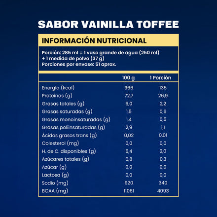 Pack Proteína en polvo Sabor Vainilla Toffee + Creatina 500gr