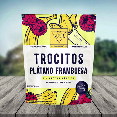 Trocitos Plátano Frambuesa 20g Wild Soul
