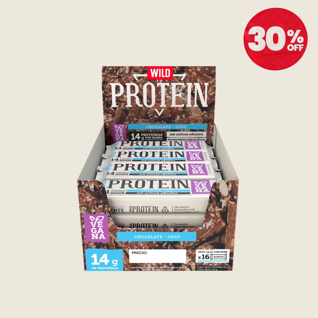 Wild Protein Vegana Chocolate Coco 16 unidades