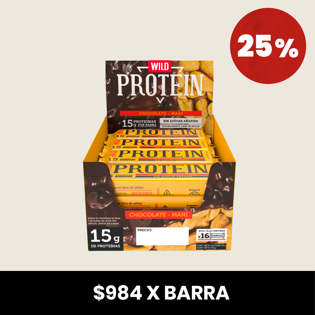 Wild Protein Chocolate Maní 16 unidades