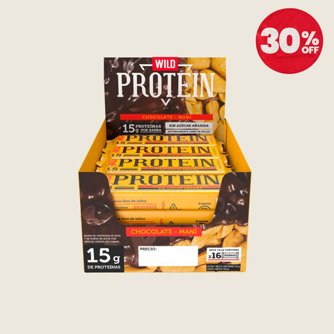 Wild Protein Chocolate Maní 16 unidades
