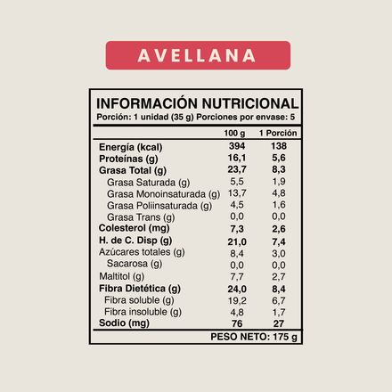 Barritas low carb avellana 5u Wild Fit